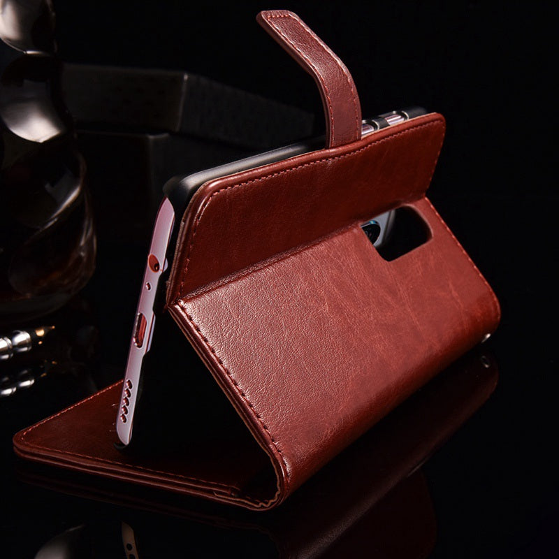 TOMKAS Leather Wallet Case For OnePlus 6